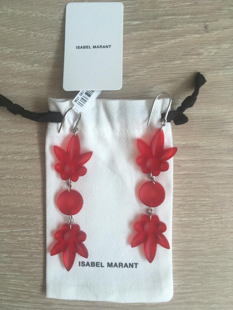 Isabel Marant oorbellen twv 250 euro, Sieraden, Tassen en Uiterlijk, Oorbellen, Ophalen, Zo goed als nieuw, Rood, Overige materialen