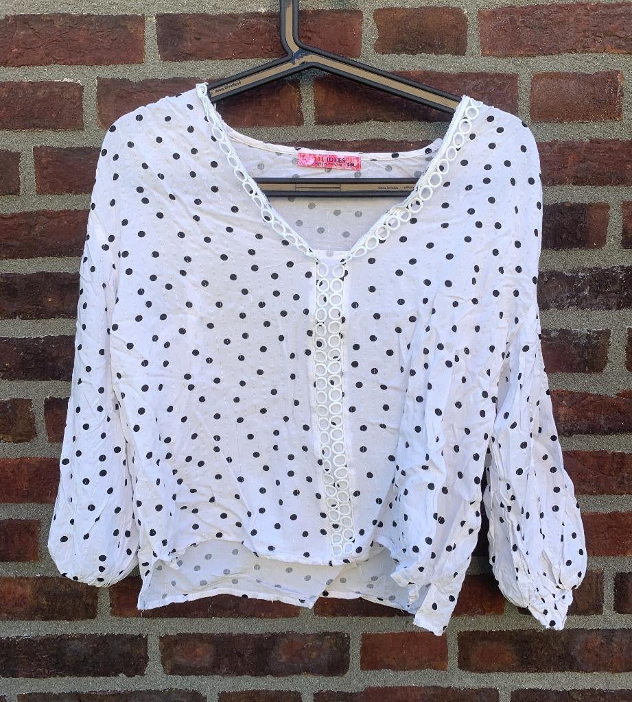 101 Idees / Blouse / Maat S - 36 / Weinig gedragen, Wit, Ophalen of Verzenden, Zo goed als nieuw, 101 Idees