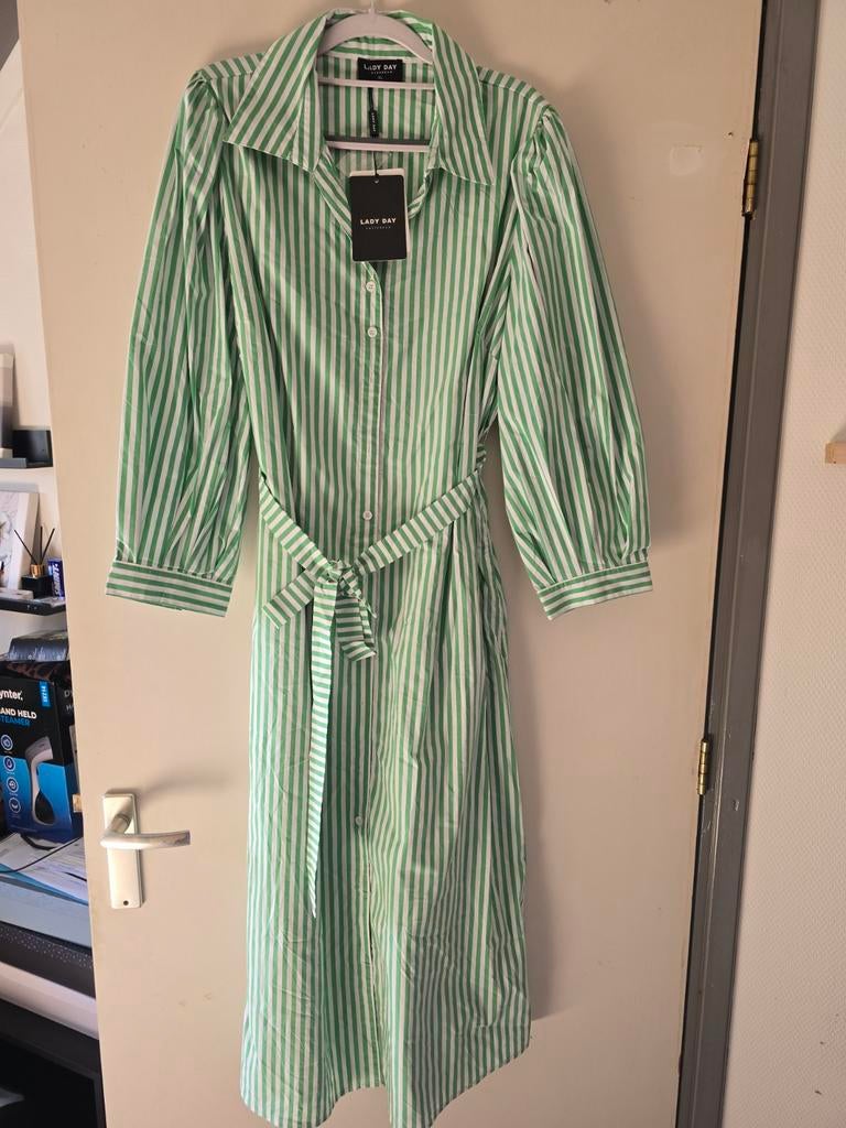 Nieuw lady day xl jurk groen wit, Maat 46/48 (XL) of groter, Nieuw, Ophalen of Verzenden, Onder de knie