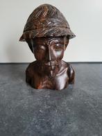 Houten beeld van een man met hoed, Antiek en Kunst, Kunst | Beelden en Houtsnijwerken, Ophalen of Verzenden