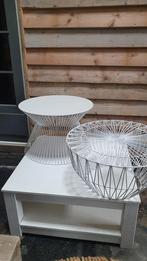 Witte salontafel Woood, loods 5 metaal, hout, Ophalen, 50 tot 100 cm, Rond, 50 tot 100 cm