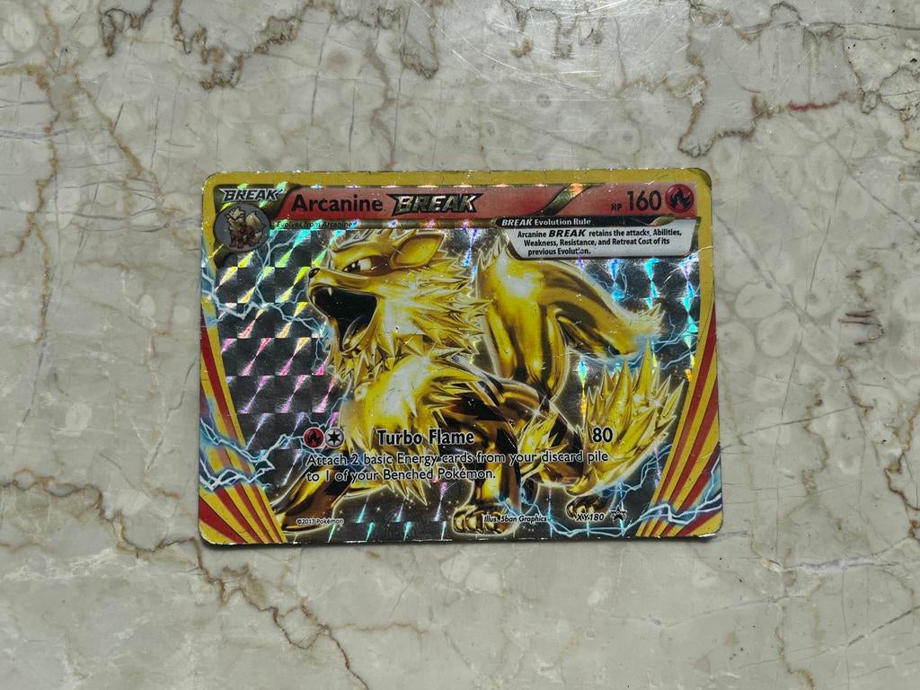 Pokémon Arcanine BREAK Kaart - XY-180, Ophalen of Verzenden, Gebruikt, Losse kaart, Foil