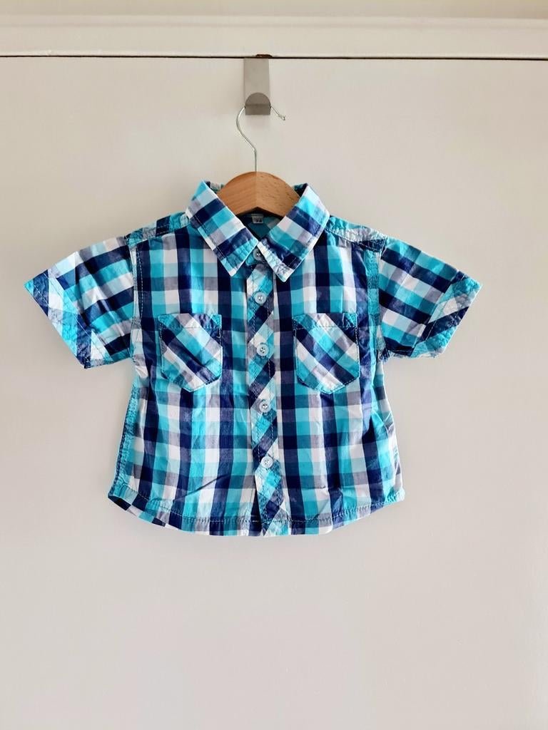 Mooi geblokt overhemd maat 74, Kinderen en Baby's, Babykleding | Maat 74, Zeeman, Ophalen of Verzenden, Zo goed als nieuw, Overhemdje of Bloesje