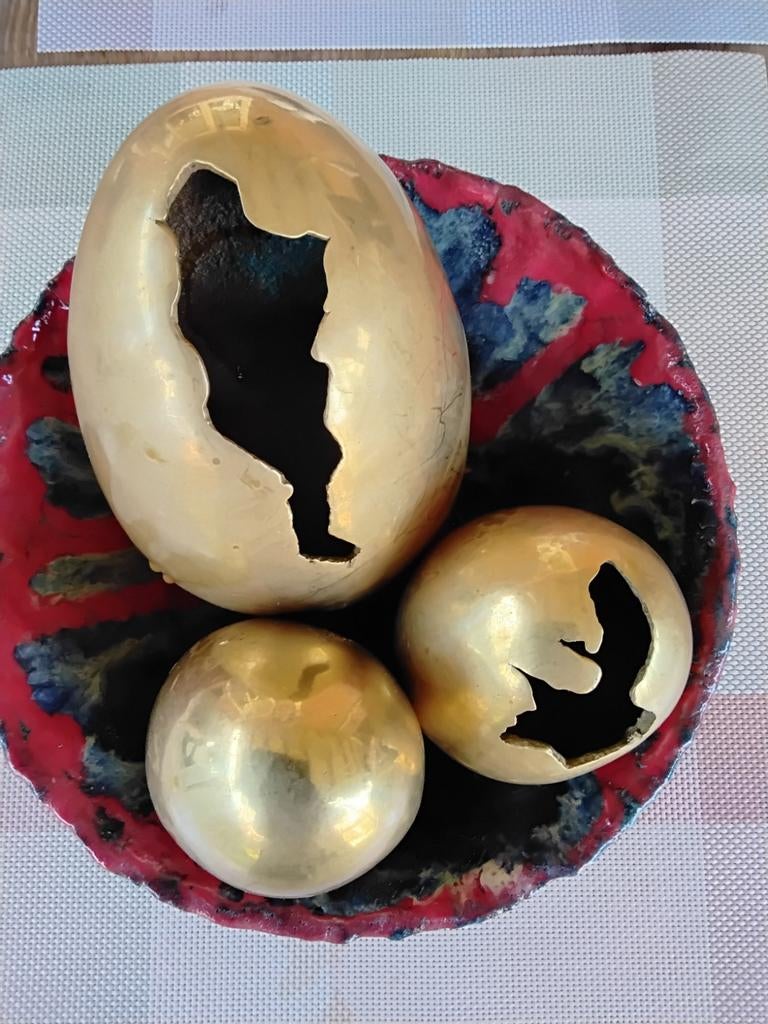 Messing Paas Eieren, Ophalen of Verzenden, Brons