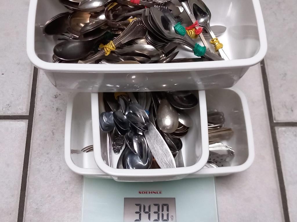 Ruim 3 kg verzilverd bestek, Antiek en Kunst, Antiek | Bestek, Ophalen of Verzenden