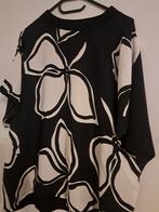 C&A Zwart-wit top met bloemenprint, maat XXL, Zwart, Maat 46/48 (XL) of groter, Ophalen of Verzenden, Korte mouw