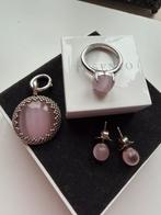 S001 Set Ti Sento roze steen, Verzenden, Zo goed als nieuw, Roze, Zilver