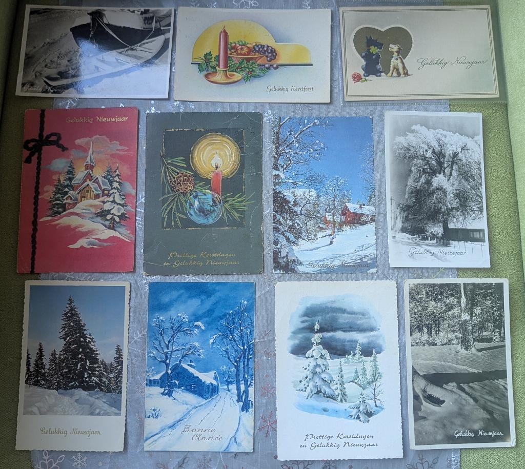 Jaren 60-70 kerstkaarten, Ophalen of Verzenden, 1960 tot 1980, Gelopen, Feest(dag)