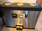 EKO Pedaalemmer Rejoice recycling mat RVS 3x12L, Ophalen, Met pedaal, 40 liter of meer, Zo goed als nieuw