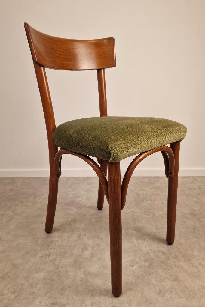 Vintage caféstoel in Thonet stijl  - Stoffen zitting, Antiek en Kunst, Antiek | Meubels | Stoelen en Banken, Ophalen