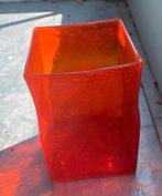 Finse Oranje grote Vaas , Vintage handmade,  pontil,Vintage, Ophalen of Verzenden