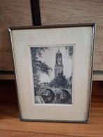 Ets Willem van Leusden Utrecht Dom, Antiek en Kunst, Kunst | Etsen en Gravures, Ophalen of Verzenden