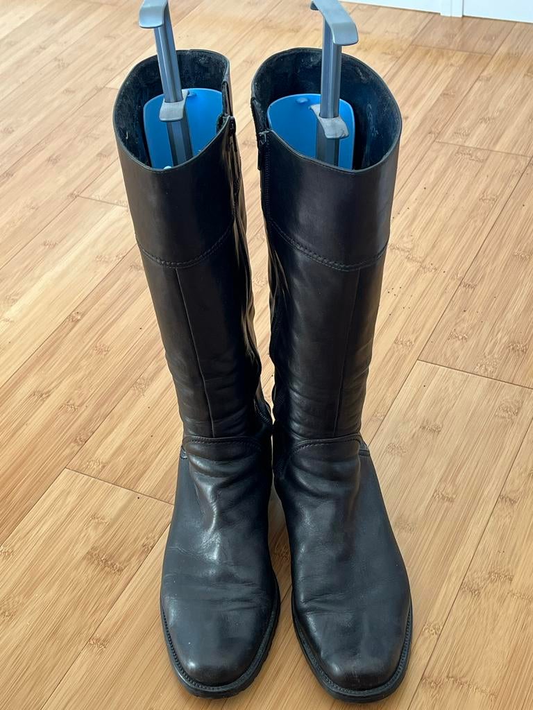 Donkerbruine leren GABOR laarzen maat 43 - Weinig gedragen, Ophalen of Verzenden, Zo goed als nieuw, Bruin, Hoge laarzen