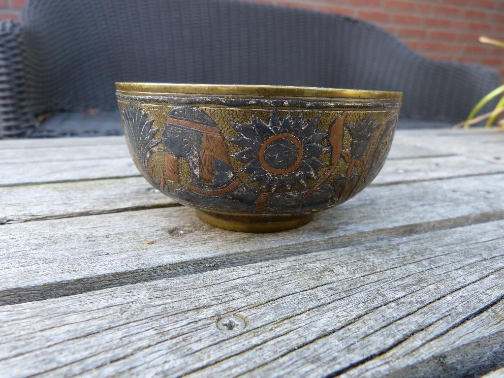 Antieke bronzen schaaltje Egypte, Antiek en Kunst, Ophalen of Verzenden, Brons