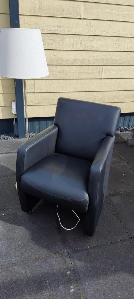 Zwarte fauteuils van skai leer zwart, 2 stuks, Ophalen