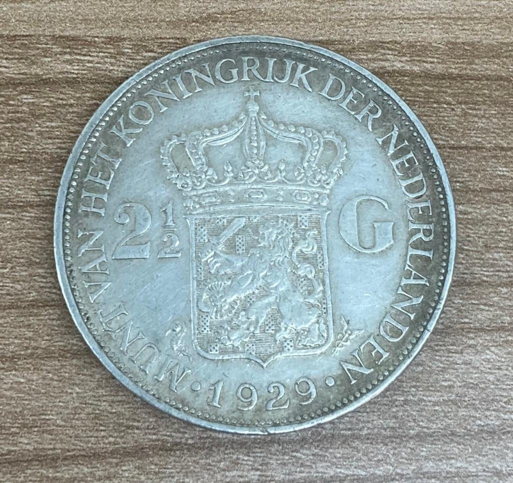 Zilveren rijksdaalder Wilhelmina 1929, Postzegels en Munten, Munten | Nederland, Zilver, Ophalen of Verzenden, Koningin Wilhelmina