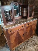 Antiek Art Deco dressoir met marmeren blad., Ophalen