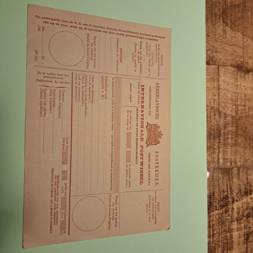 Oude Internationale Postwissel Kaart, Ophalen of Verzenden, Overige typen