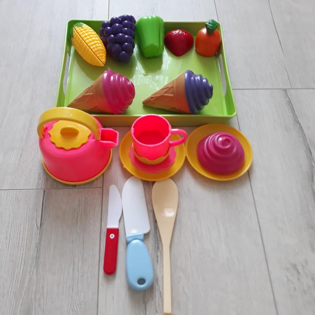 Speelgoed Keukenset met Fruit, IJs en Theeservies, Ophalen of Verzenden, Gebruikt, Jongen of Meisje