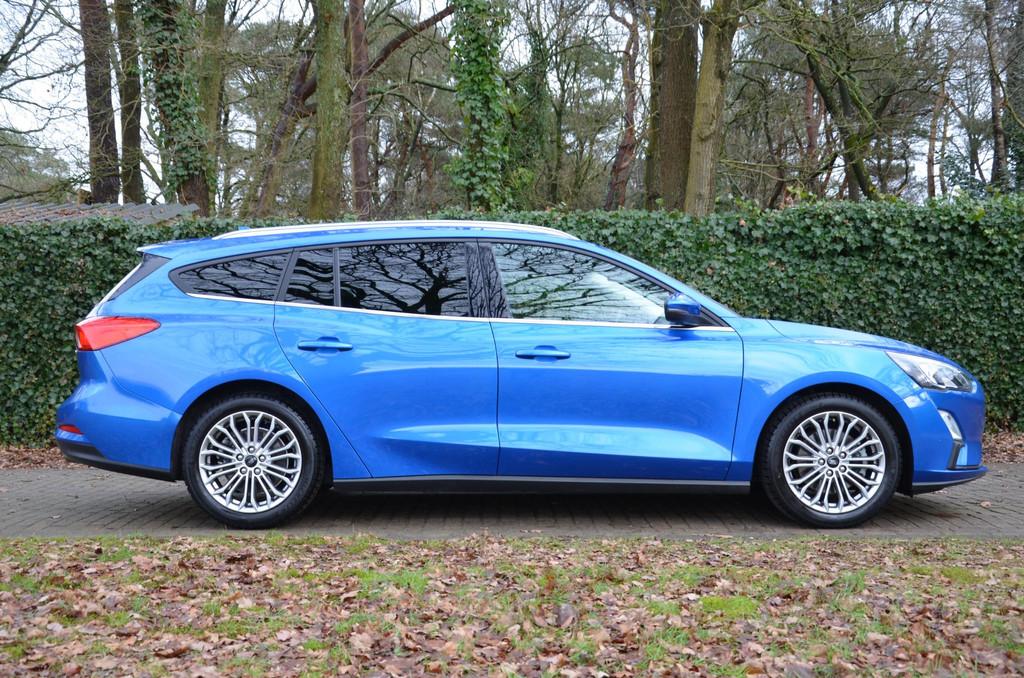 Ford Focus Wagon 1.0 EcoBoost Hybrid Titanium X Business Nav, Auto's, Ford, Gebruikt, Blauw, Origineel Nederlands, 999 cc