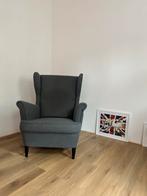 STRANDMON Fauteuil en voetenbank, Nordvalla donkergrijs, Ophalen of Verzenden, Zo goed als nieuw, 75 tot 100 cm, 50 tot 75 cm