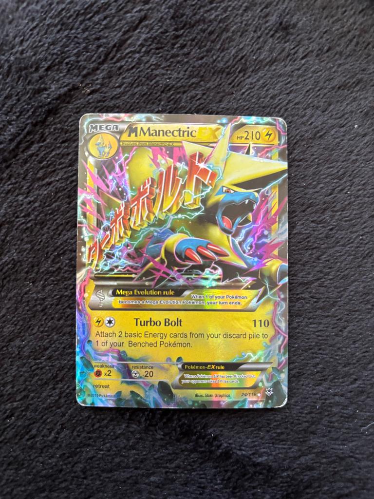 Pokemon kaart M Manectric, Ophalen of Verzenden, Gebruikt, Losse kaart, Foil