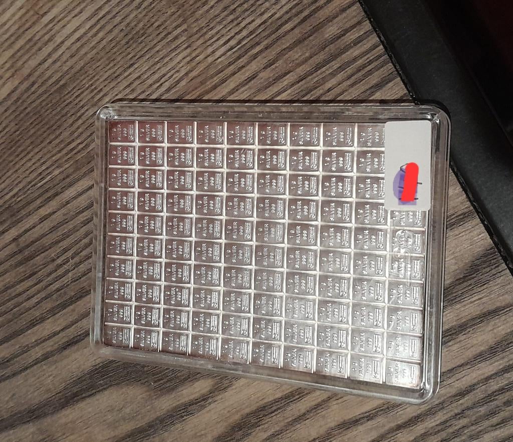 Zilver combibar valcambi 1001 gram met certificaat 2 stuks, Ophalen of Verzenden, Zilver