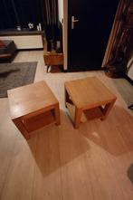Houten bijzettafel 50x50 cm - Set van 2, Minder dan 55 cm, Gebruikt, Vierkant, Hout