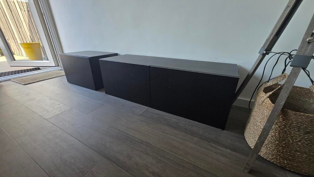 Ikea Besta kast zwart, Huis en Inrichting, Kasten | Boekenkasten, Ophalen, Gebruikt, 25 tot 50 cm, Minder dan 100 cm