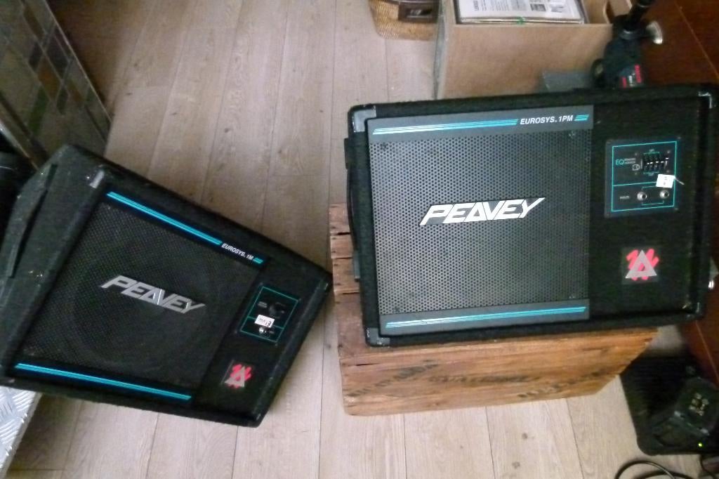 2 PEAVEY monitor 100 Watt Amplifier floor boxen, Ophalen, Gebruikt, Minder dan 500 watt, Monitor(versterker)