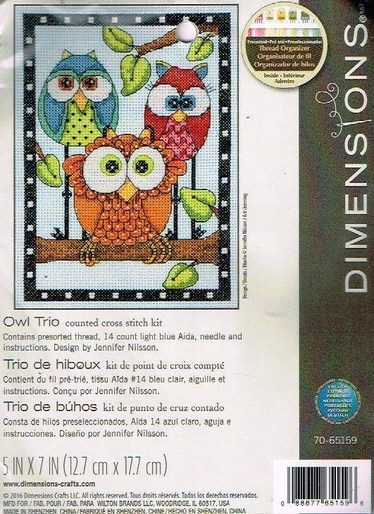Cado dimensions borduurpakket, owl trio, Ophalen of Verzenden, Nieuw, Handborduren, Borduurpakket