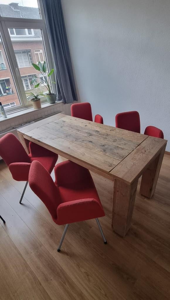 4 rode eettafel stoelen, Ophalen, Rood, Vier