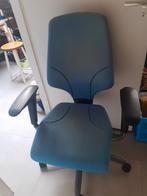 Verstelbare bureaustoel met gebruikssporen, Huis en Inrichting, Ophalen, Gebruikt, Blauw, Bureaustoel