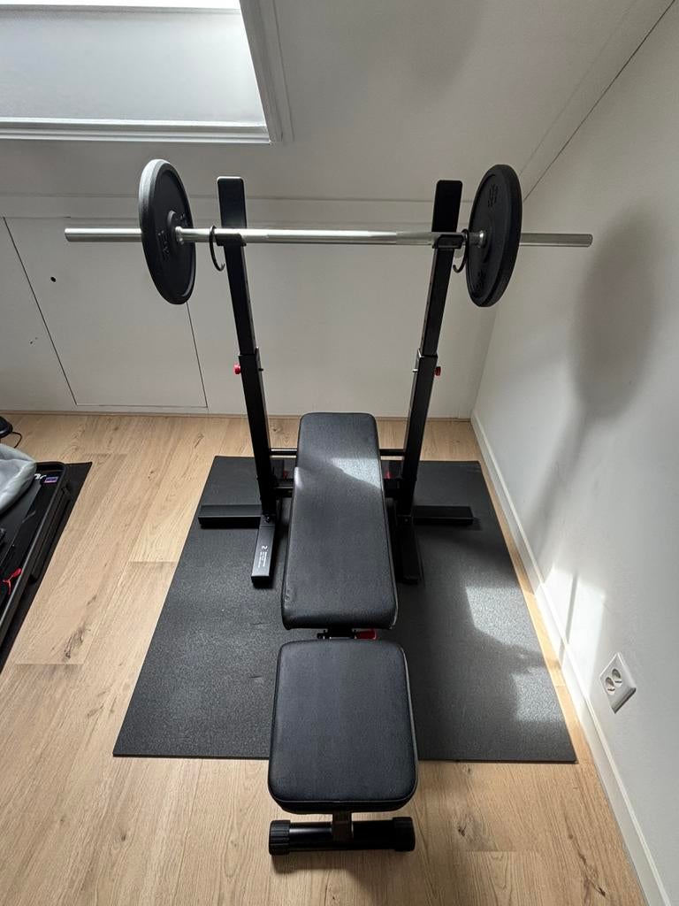 Sportbank inclusief gewichten / complete set, Sport en Fitness, Ophalen, Zo goed als nieuw, Fitnessbank