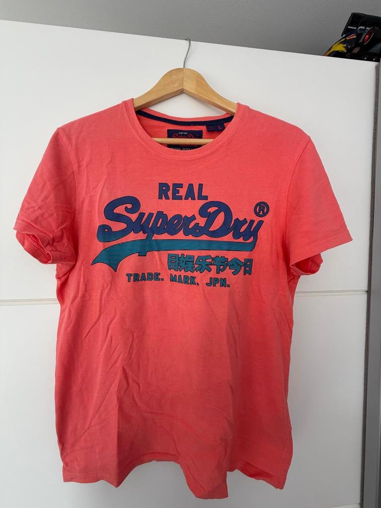 Superdry T-shirt koraalrood maat L, Ophalen of Verzenden, Zo goed als nieuw, Maat 52/54 (L), Overige kleuren