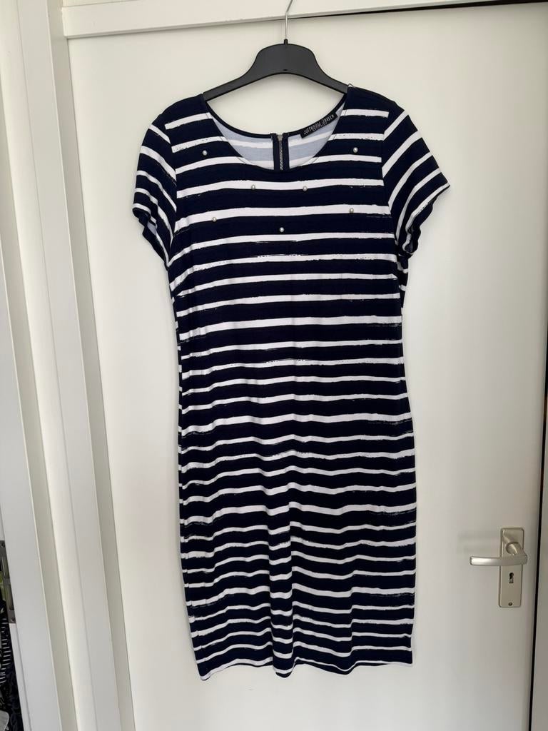 Juffrouw Jansen mooi Navy JURK mt xxl 44 als nieuw Koopje, Blauw, Maat 42/44 (L), Ophalen of Verzenden, Zo goed als nieuw