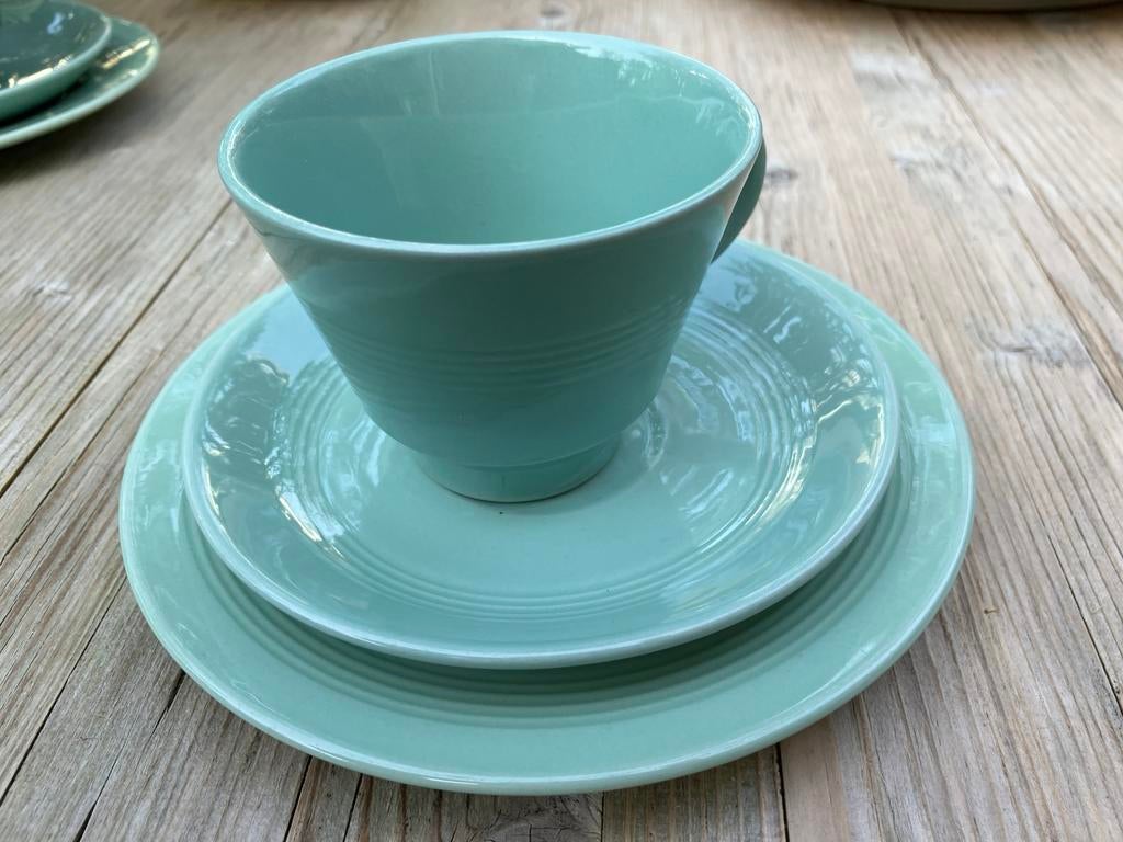 green Beryl set cakebordje + teacup, Ophalen of Verzenden