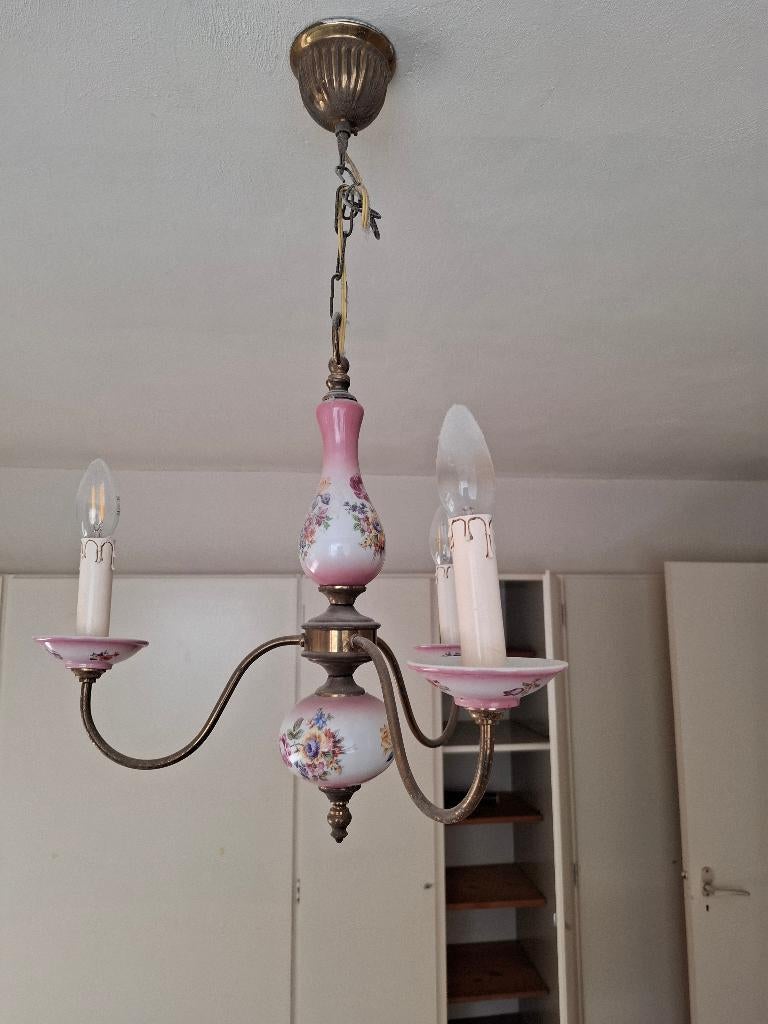 Hanglamp porselein, Antiek, Gebruikt, Overige materialen, Ophalen of Verzenden