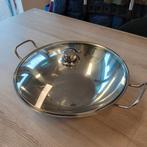 WMF wok met glazen deksel -  nieuw, Ophalen of Verzenden, Zo goed als nieuw, Rvs, Keramische plaat