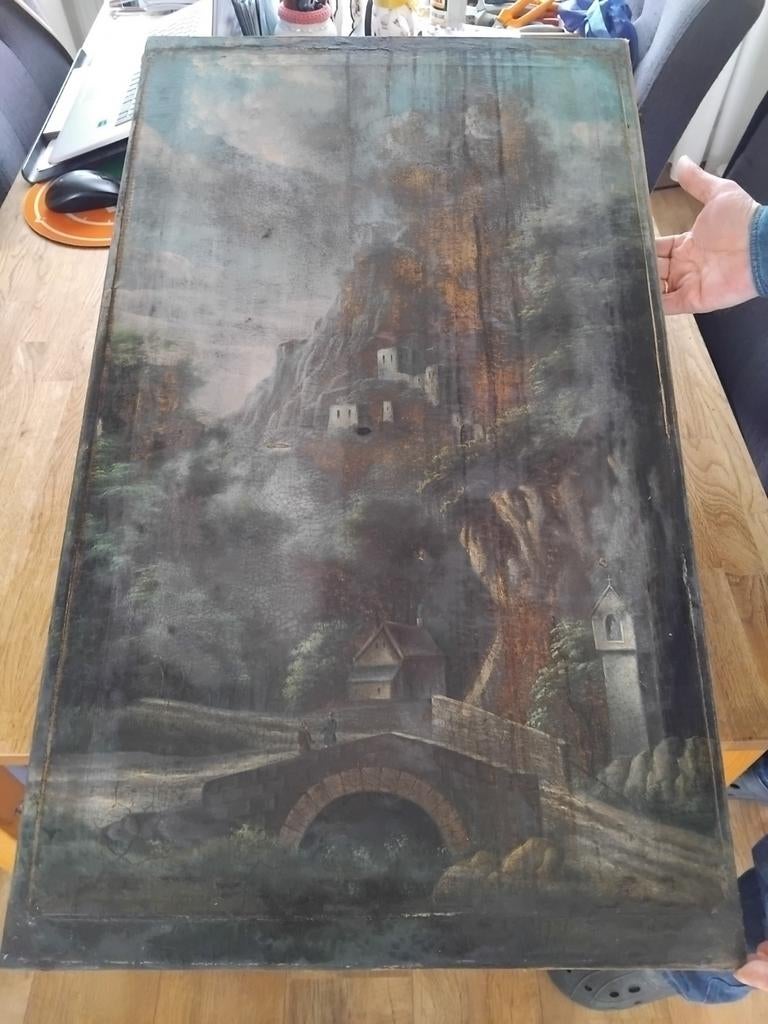 Antiek schoorsteenmantel schilderij, Ophalen