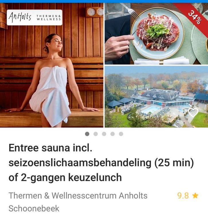 2 sauna kaartjes voor Anholts Schoonebeek, Sport en Fitness, Sauna, Nieuw, Toebehoren, Ophalen of Verzenden