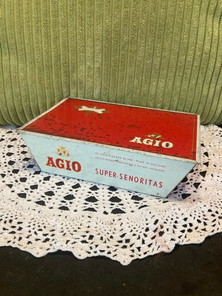 Vintage sigarenblik Agio (130426c), Verzamelen, Blikken, Ophalen of Verzenden, Overige
