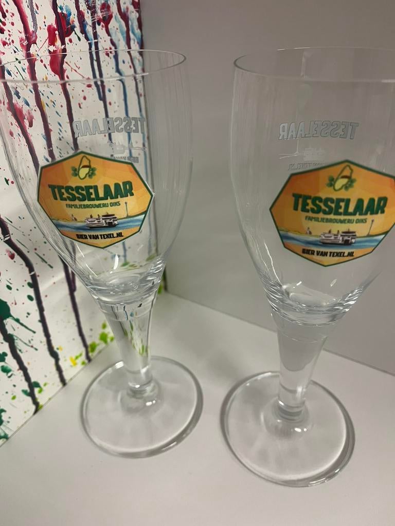Tesselaar bierglazen set van 2 glazen, Ophalen of Verzenden, Nieuw, Glas of Glazen, Overige merken
