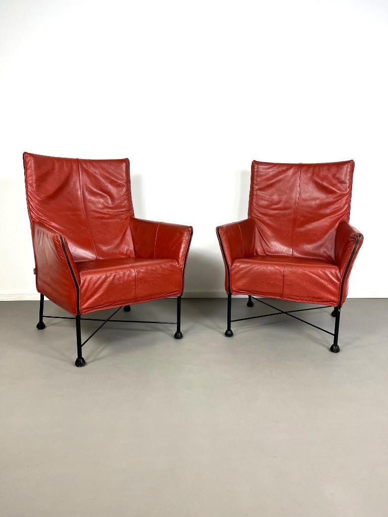 Charly fauteuils, Gerard van den Berg, Montis, jaren 80., Ophalen, Gebruikt, 50 tot 75 cm, Leer