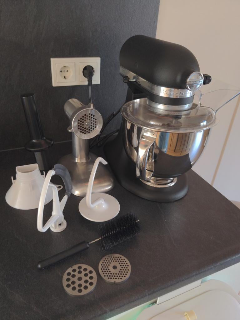 KitchenAid mixer met vleesmolen set - Z.G.A.N., Ophalen of Verzenden, Zo goed als nieuw