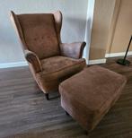 IKEA Strandmon oorfauteuil en voetenbank bruin, Ophalen, Gebruikt