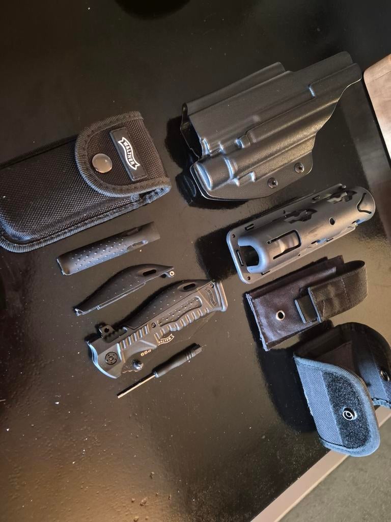 airsoft koppelriem pouches, iwb holster walther mes en meer, Ophalen