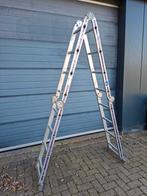 Aluminium vouwladder 4x4 treden, ook als steiger, Ophalen