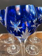 6x Kristal Horst Belda Wijn/Port Glazen - Kobaltblauw, Ophalen of Verzenden