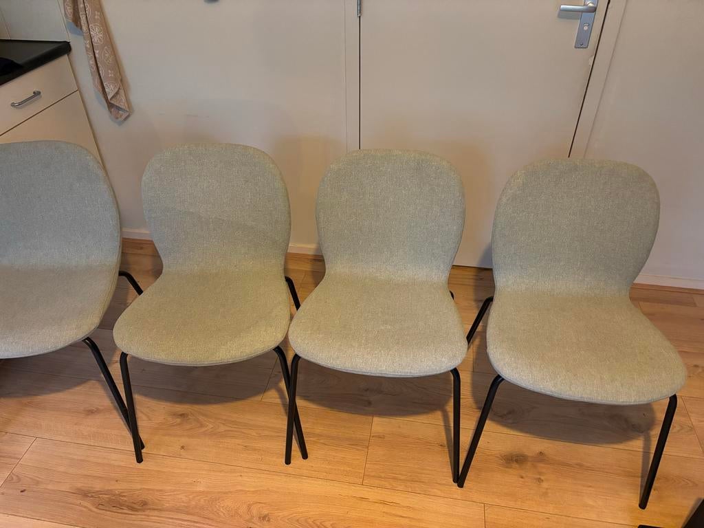 IKEA eettafelstoelen groen (4 stuks), Huis en Inrichting, Stoelen, Ophalen, Overige kleuren, Zo goed als nieuw, Vier